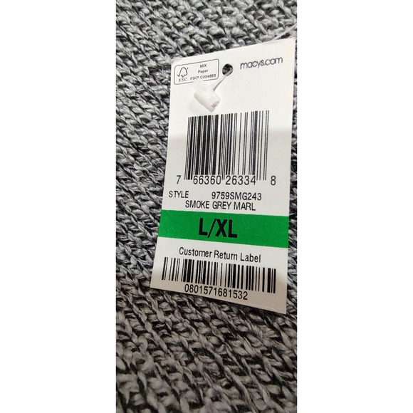 NEW Karen Scott Size LG/XL Smoke Grey Marl Cape Sweater Poncho Open Sleeves - Picture 5 of 7